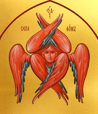 Икона пламенного Серафима шестикрылого